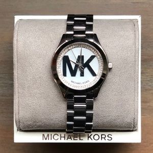 MK Mini Slim Runway logo- silver